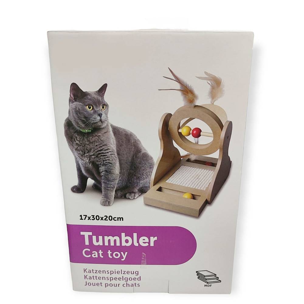 Jeux  tumbler pour gratter, en bois 30 cm pour chat . - Image 5
