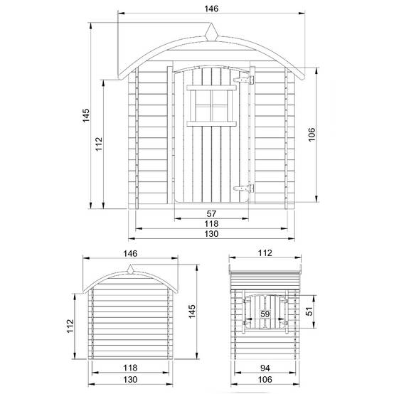 Timbela - Maison en bois pour enfants 112x146xH145 cm / 1.1 m² avec plancher - Maison jardin enfant exterieur bois - 19 mm d’épaisseur - Timbela M505 - Image 5