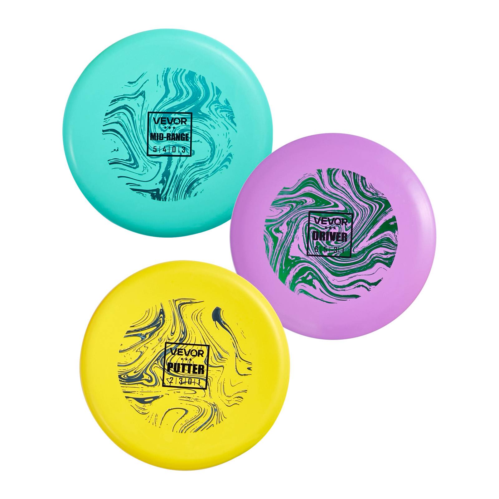 Vevor - VEVOR Ensemble Disc Golf 3 pièces, driver, mid-range et putter en TPE durable, kit d'initiation portable pour parc, jardin, plage et pelouse. - Image 1