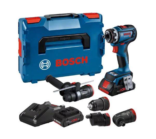 Bosch - Perceuse visseuse GSR 18V-90 FC 4Ah ProCORE + 4 adaptateurs FlexiClick L-Boxx | 06019K6200 - Bosch - Image 1