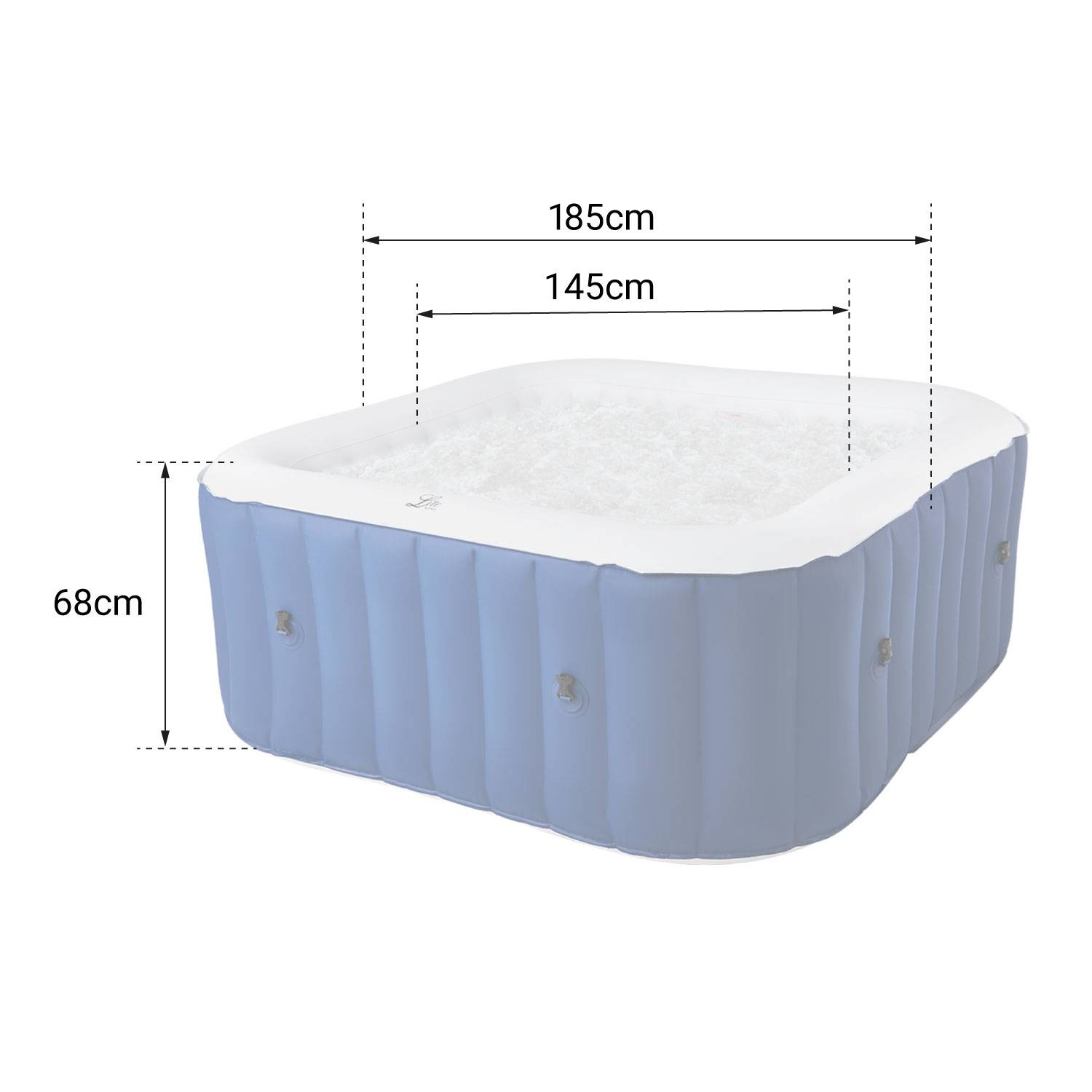 Spa gonflable carré 185cm LITE - 6 places - MSPA - Image 7