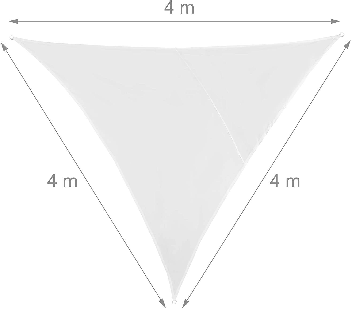 Helloshop26 - Voile d'ombrage triangle 4 x 4 x 4 m blanc - Image 2