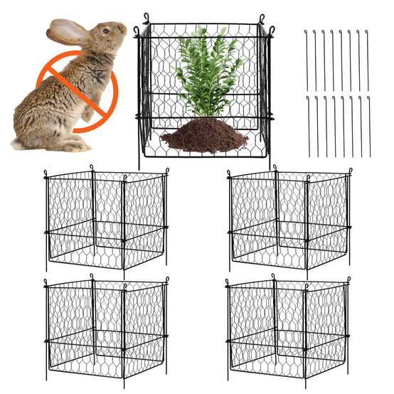 VEVOR Lot 4 protections plantes, grillage 34x34cm, maille métallique, lapins. - Image 1