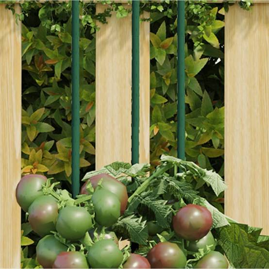 30 pcs Piquets de Fixation - Piquets de sol pour plantes de jardin vert 60 cm acier MP630 - Image 2