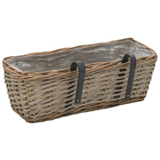 Vidaxl - Jardinière de balcon 2 pcs Osier avec doublure en PE 40 cm vidaXL 246828 - Image 5