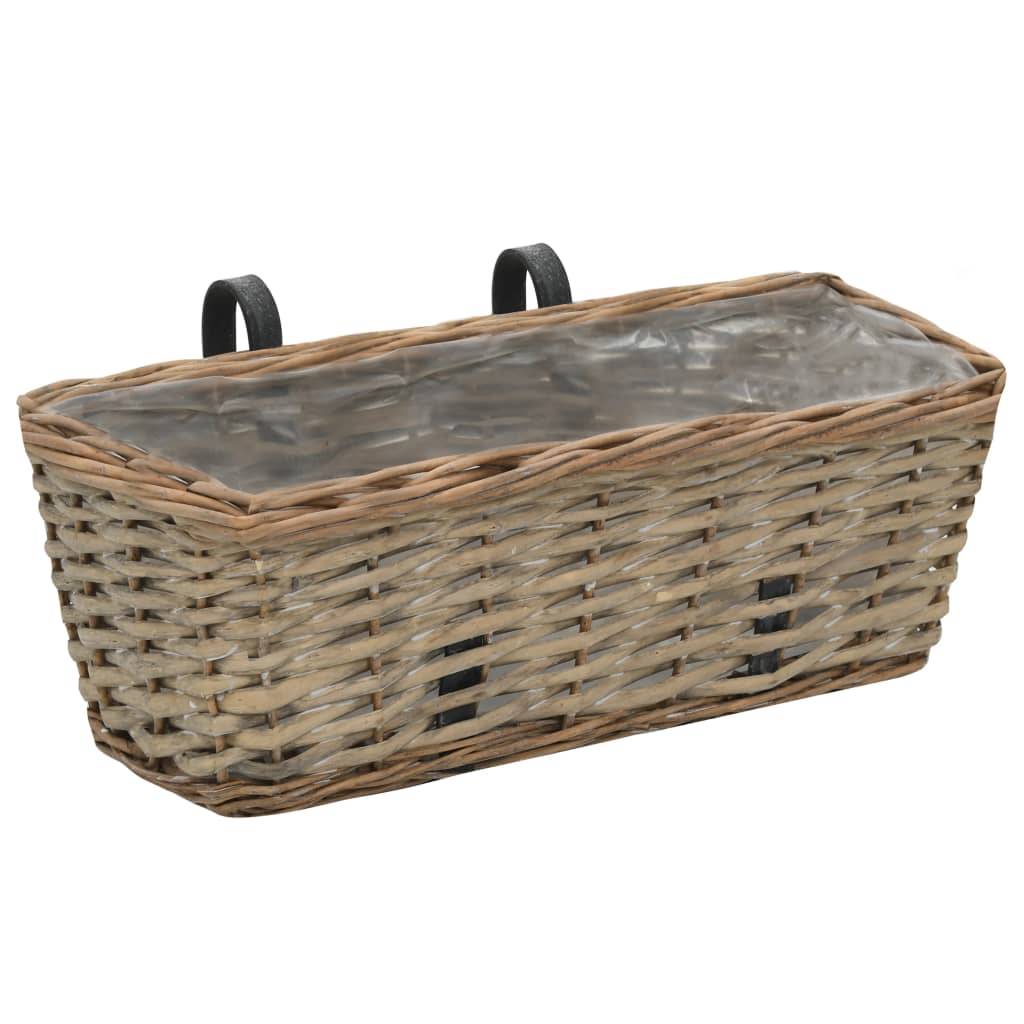 Vidaxl - Jardinière de balcon 2 pcs Osier avec doublure en PE 40 cm vidaXL 246828 - Image 2