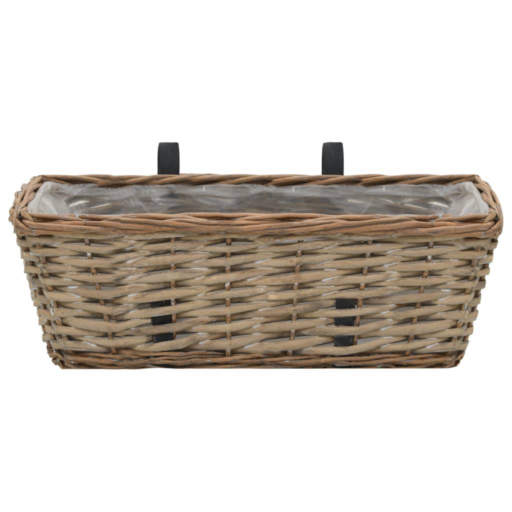 Vidaxl - Jardinière de balcon 2 pcs Osier avec doublure en PE 40 cm vidaXL 246828 - Image 7