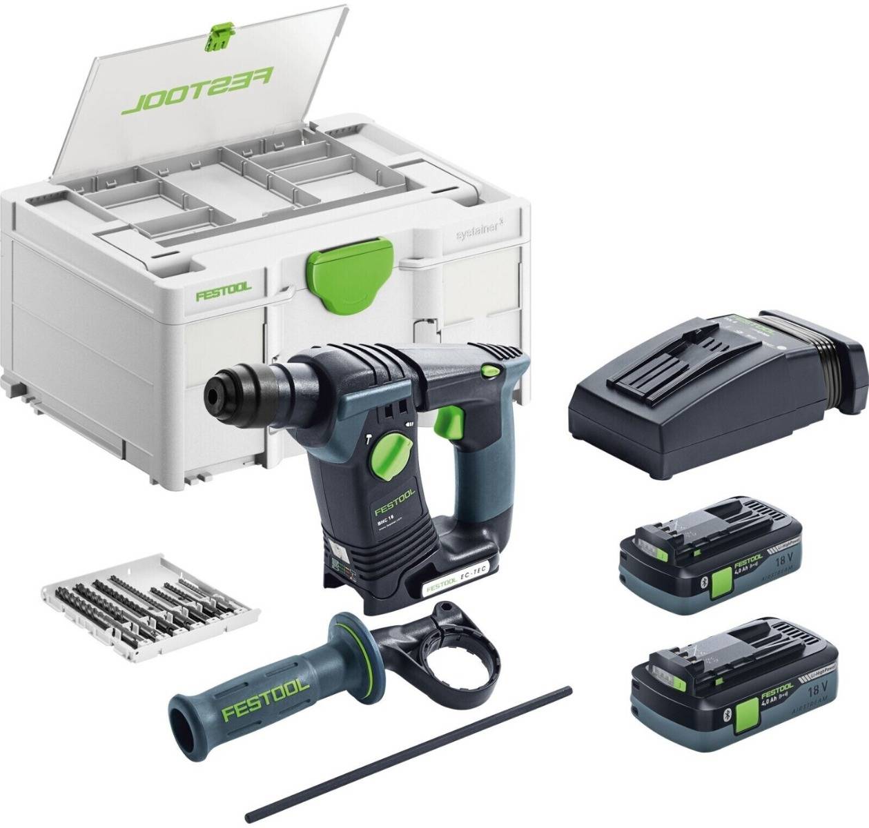 Perforateur sans fil BHC 18 HPC 4.0 I.PLUS - FESTOOL - avec 2 batteries 18V 4.0Ah - chargeur - Systainer - 577602 - Image 1