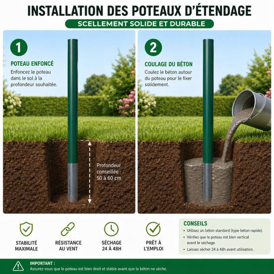 Etendoir à linge extérieur - 2m10 - acier laqué traitement anticorrosion - FACILITYS - Image 6