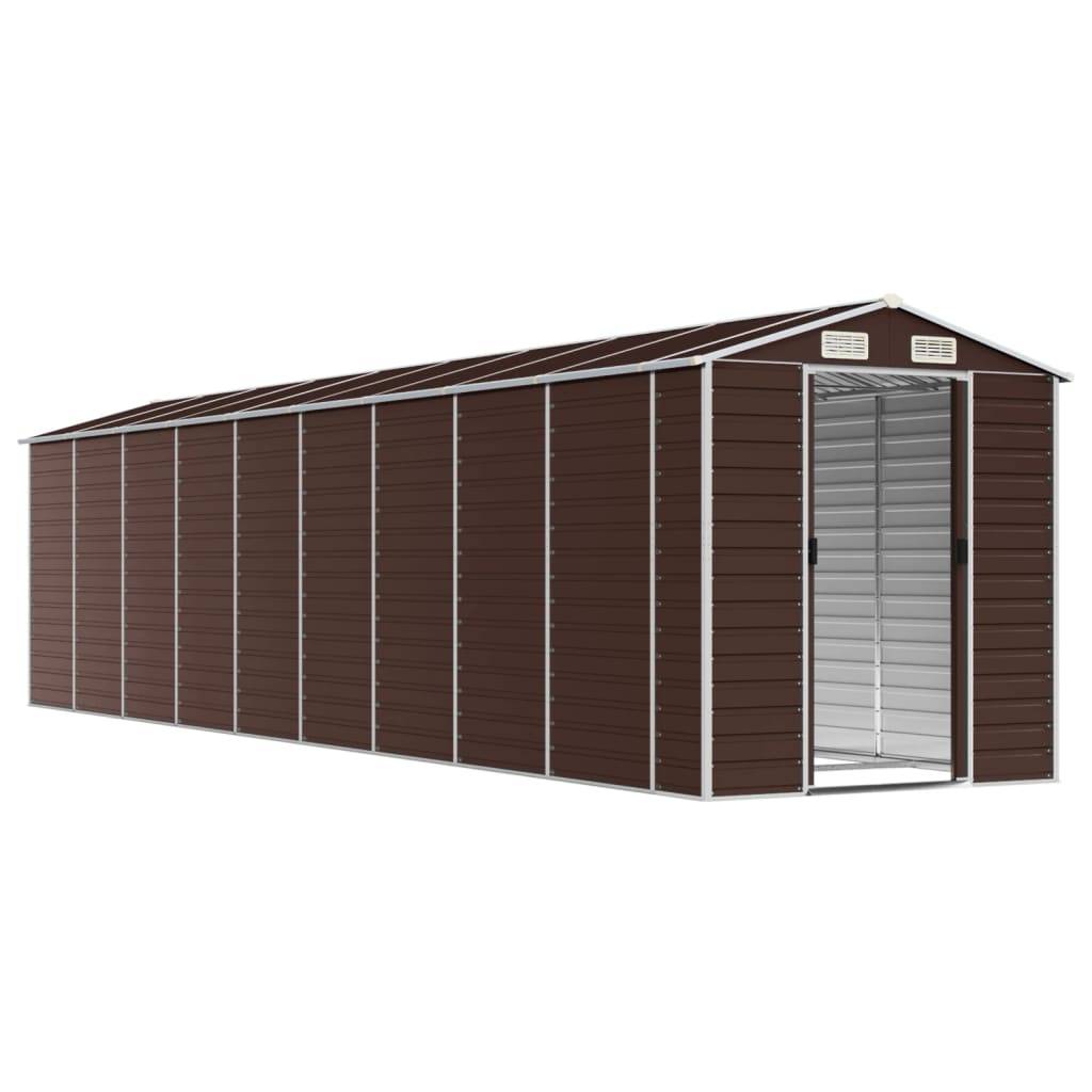 Vidaxl - Abri de jardin marron 191x810x198 cm acier galvanisé vidaXL 3188272 - Image 9