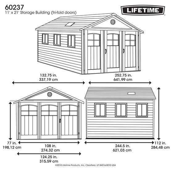 Lifetime - Abri résine carrossable 19,65 m2 / 3.37 x 6.42 m LIFETIME #60237 - Image 8