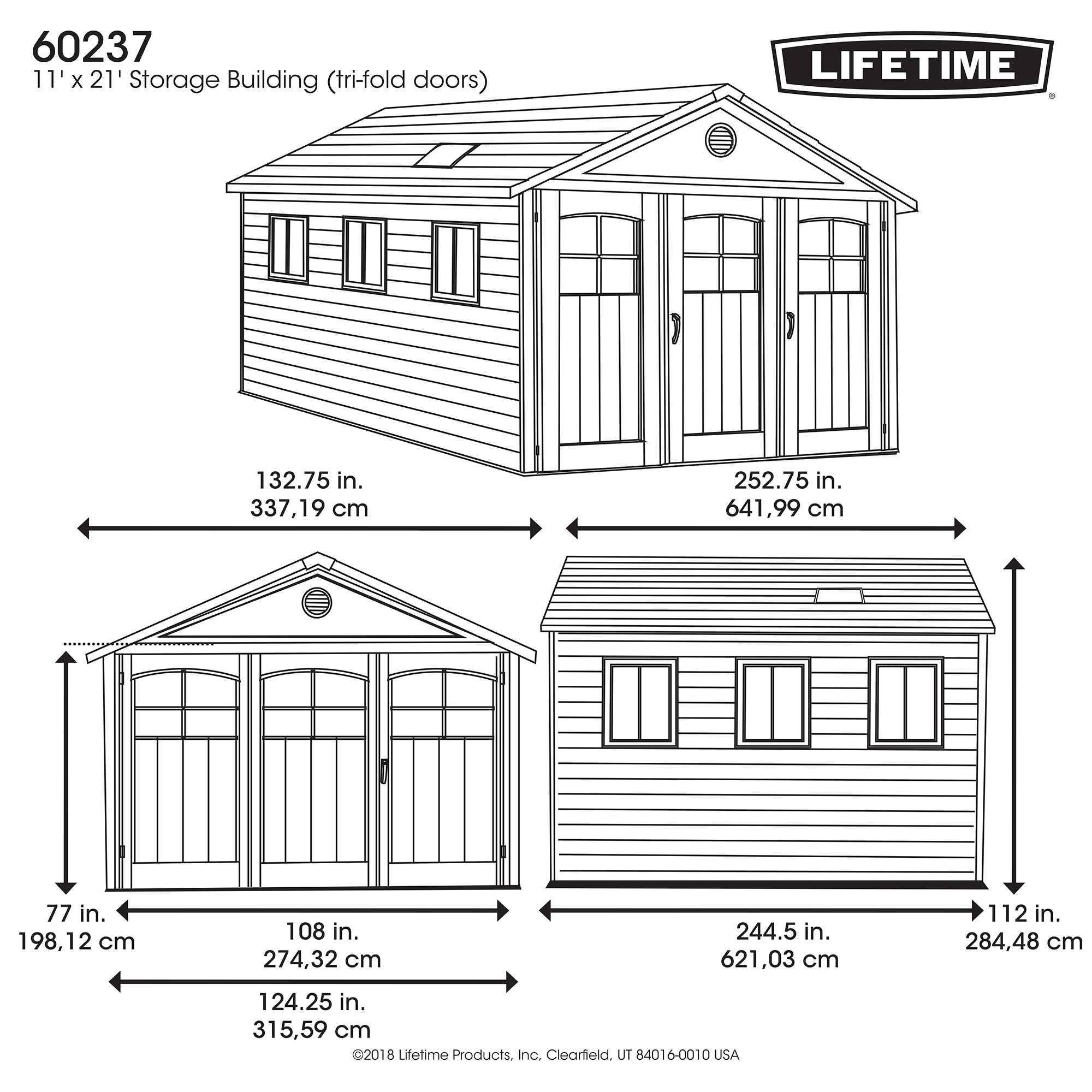 Lifetime - Abri résine carrossable 19,65 m2 / 3.37 x 6.42 m LIFETIME #60237 - Image 8