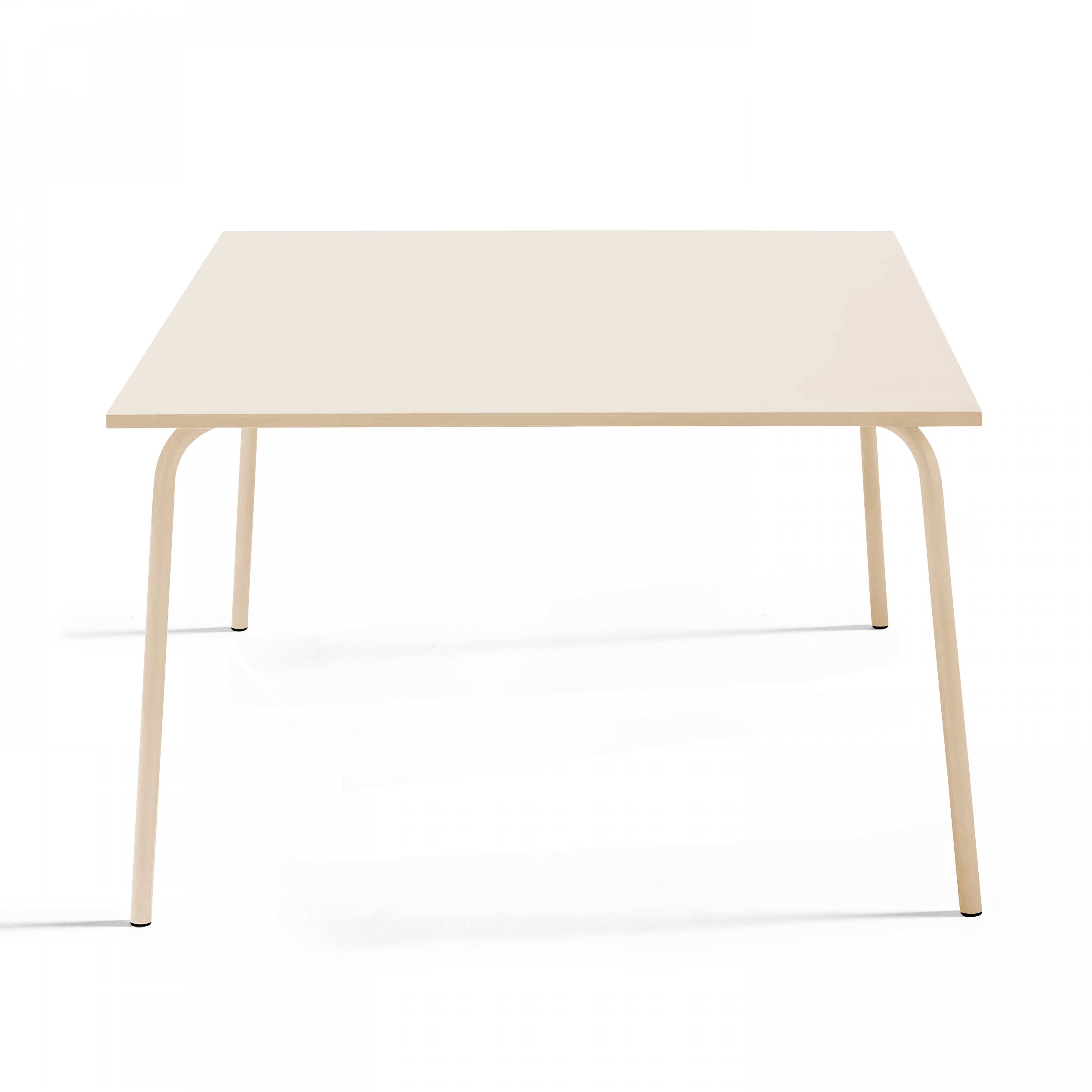 Oviala - Ensemble table de jardin carrée et 4 bancs en métal ivoire Palavas - Oviala - Image 6
