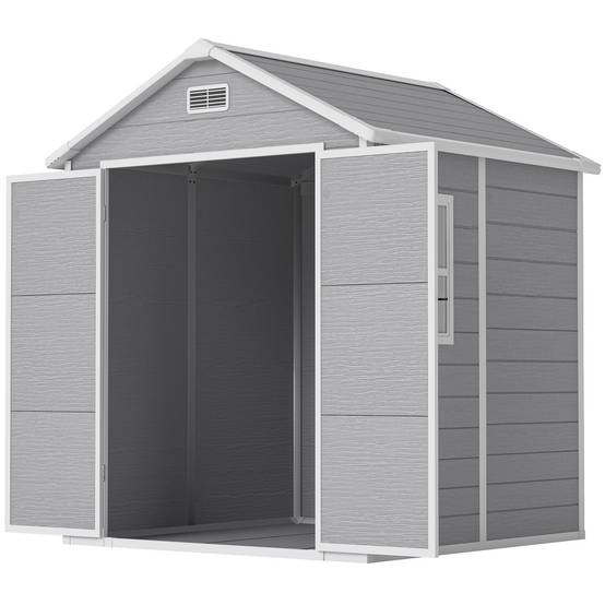 Abri de jardin polypropylènes gris 182 x 151 x 219 cm - PANGIVO - Image 2