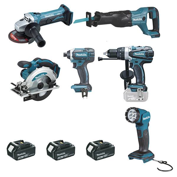 Makita - Lot 6 machines 18V Li-ion 4Ah MAKITA - 3 batteries + chargeur - DLX6104MX1 - Image 1