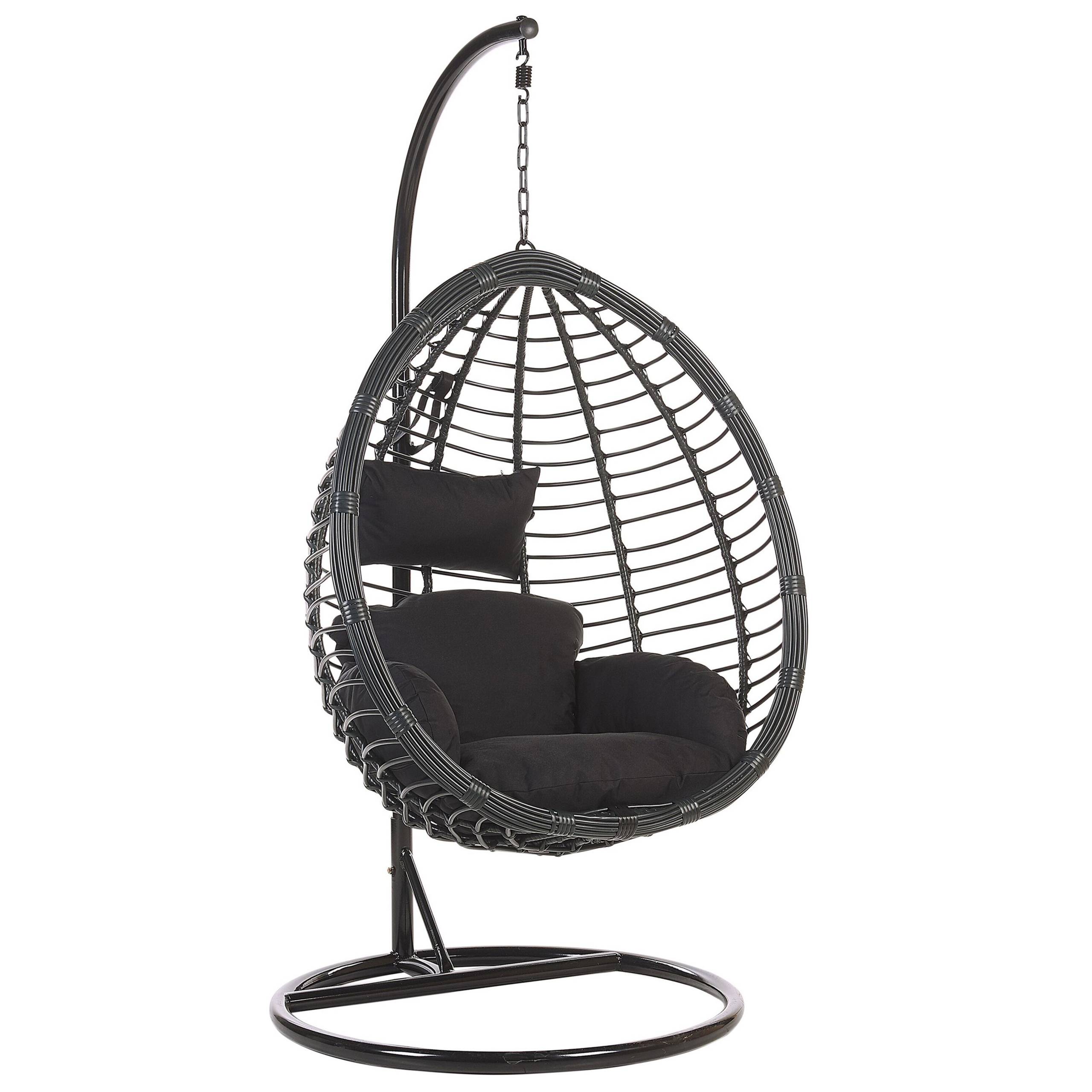 Beliani - Chaise porte-à-faux Polyrotin Noir TOLLO - 100x97x199- Beliani - Image 2