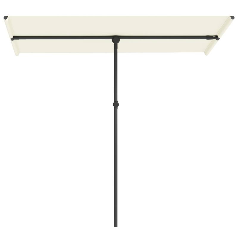 Parasol balcon polyester mât alu rotatif 180° hauteur réglable 150x205cm beige - ComfortXL Outdoor Living - Image 2