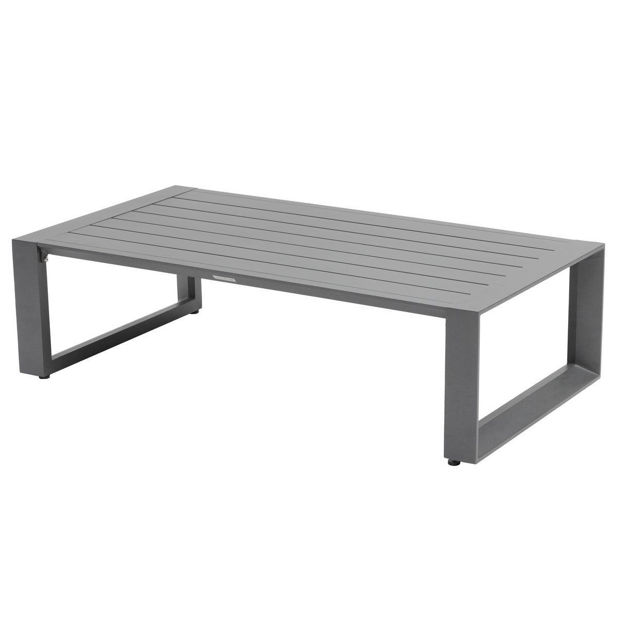 Hesperide - Table basse de jardin rectangulaire "Allure" graphite 130x70x36cm en aluminium traité époxy Hespéride - Image 1
