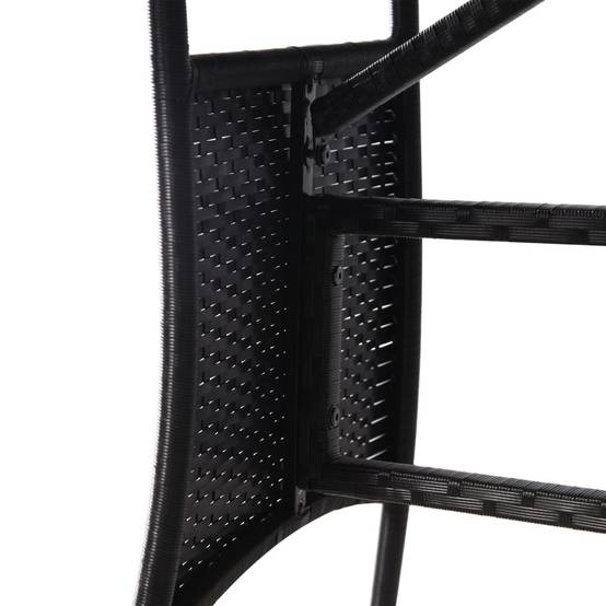 PANGIVO - Table de jardin noire résine tressée 140 x 80 x 74 cm avec verre trempé - PANGIVO - Image 5