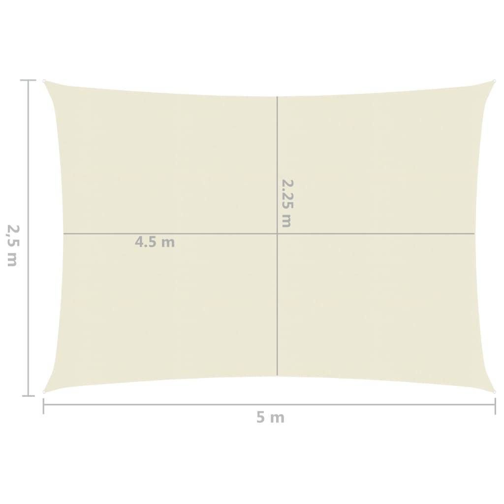 Helloshop26 - Voile toile d'ombrage parasol 160 g/m² 2,5 x 5 m PEHD crème - Image 6
