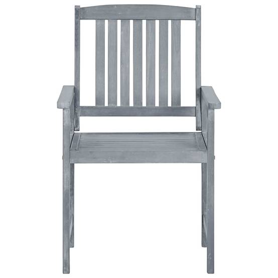 Lot de 6 chaises de jardin bois d'acacia gris 61 x 57 x 92 cm - PANGIVO - Image 5