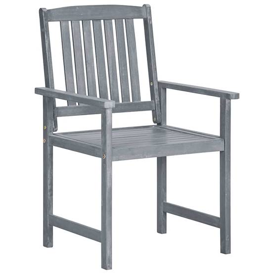 Lot de 6 chaises de jardin bois d'acacia gris 61 x 57 x 92 cm - PANGIVO - Image 4