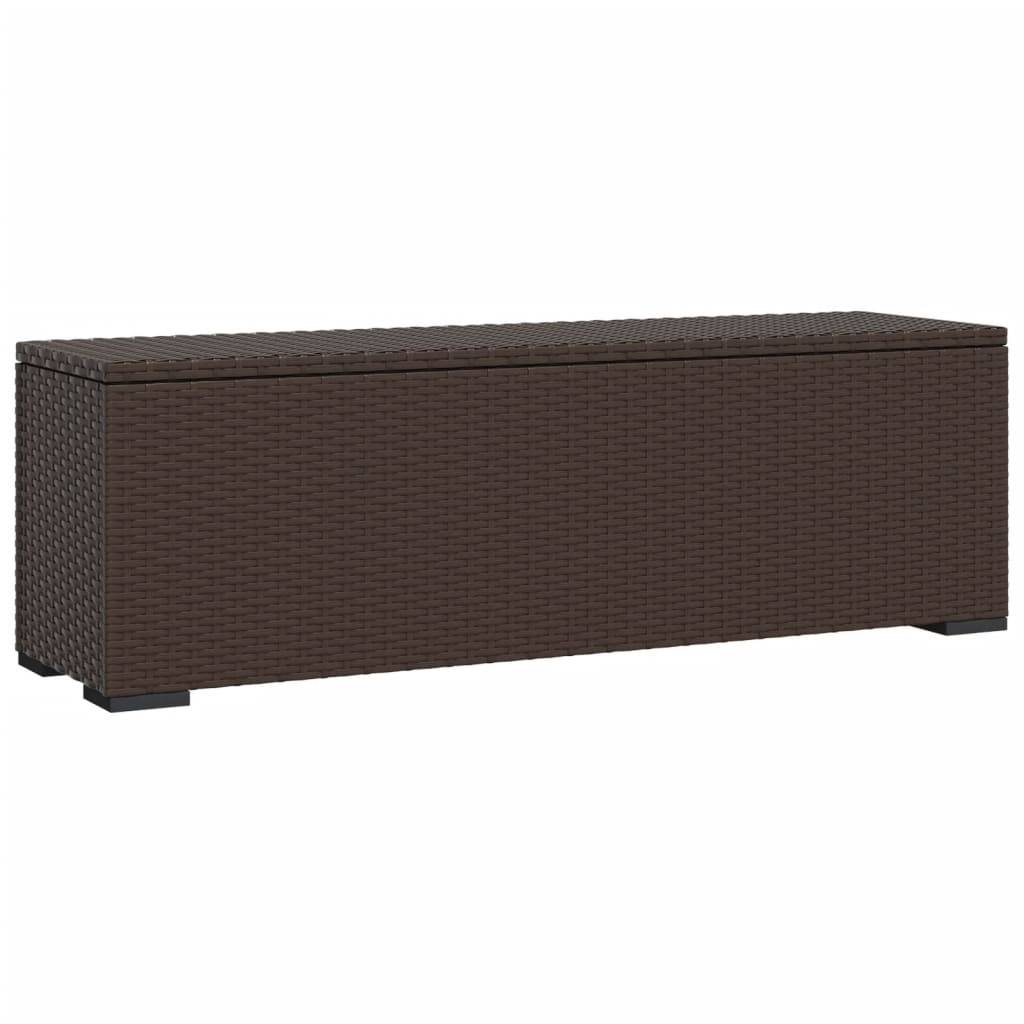 Helloshop26 - Banc de jardin meuble de patio d'extérieur terrasse pouf avec coussin 110 x 30 x 40 cm résine tressée marron - Image 3
