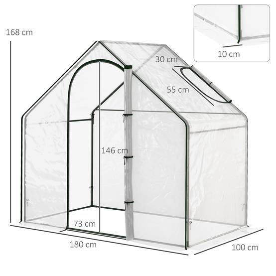 Serre potager balcon en acier pour tomates protection imperméable 180x105x150cm transparent - ComfortXL Outdoor Living - Image 5