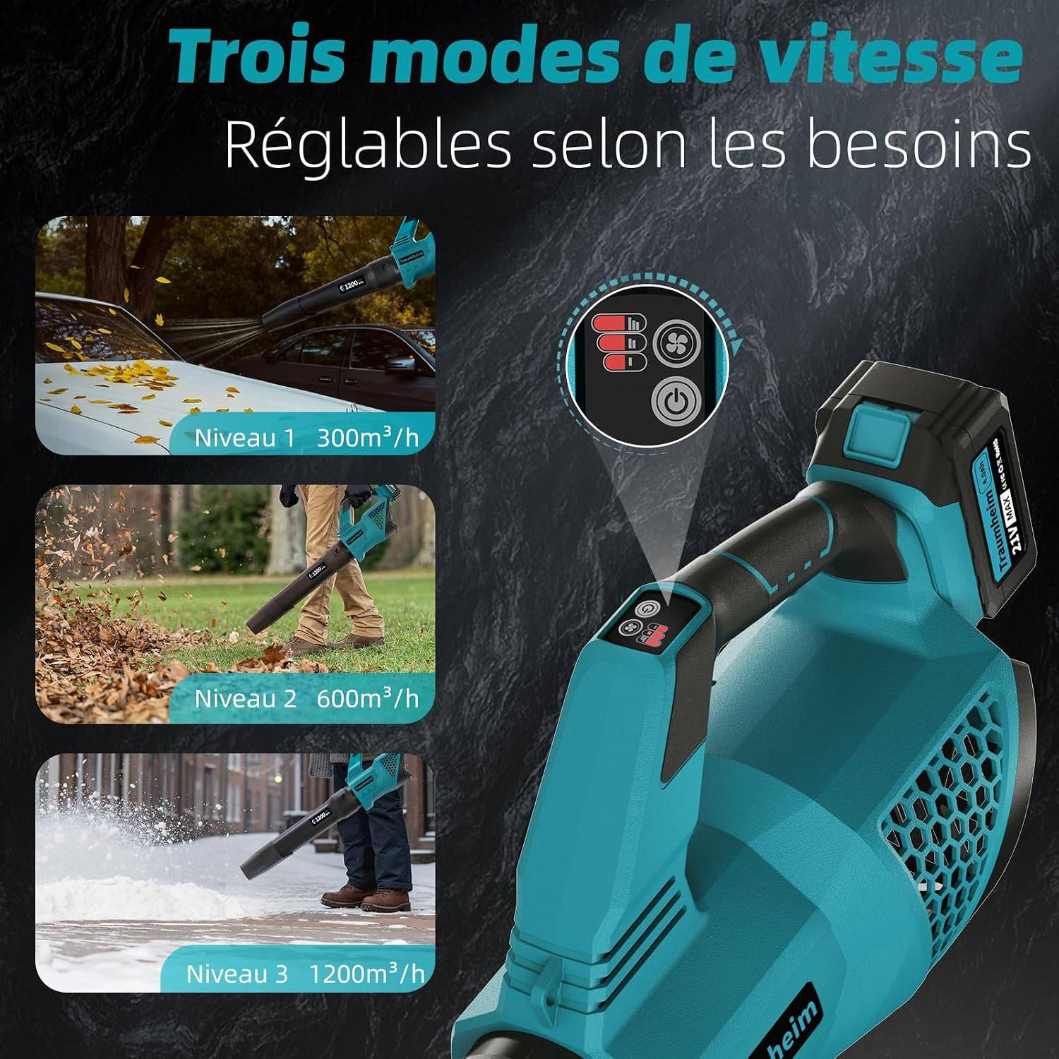 Sans Marque - Souffleur de feuilles portable sans fil à batterie Traumheim - Image 3