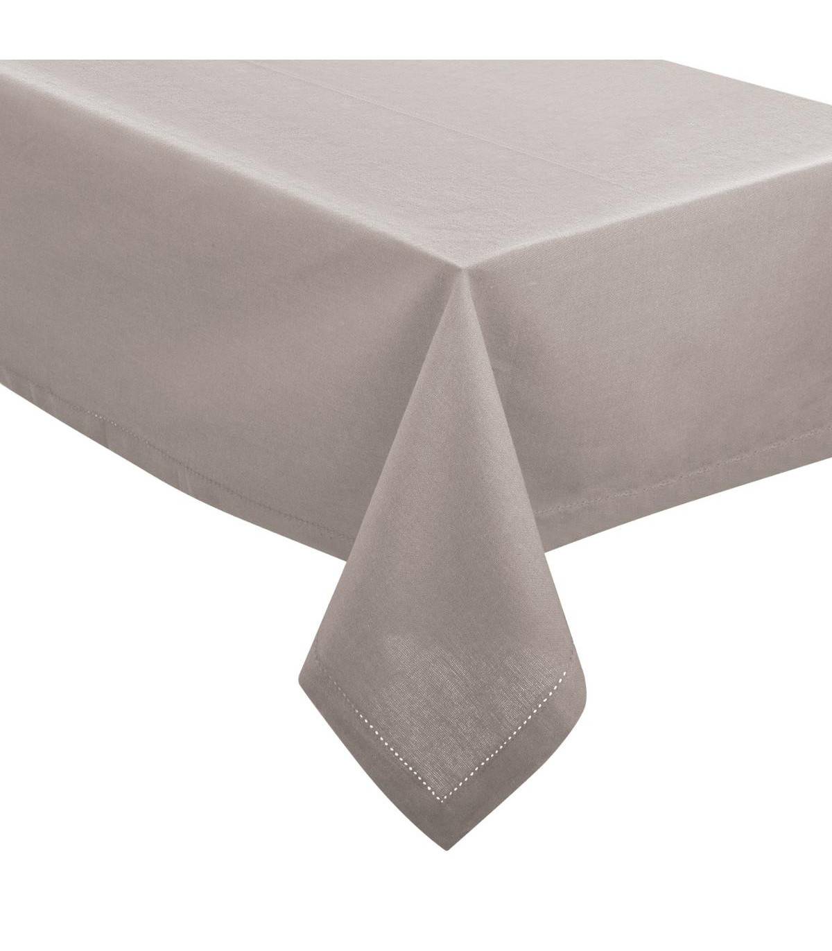 Nappe en coton Chambray Gris Clair 140 x 240 cm - Image 1