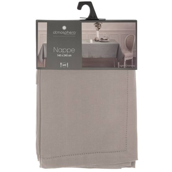 Nappe en coton Chambray Gris Clair 140 x 240 cm - Image 4