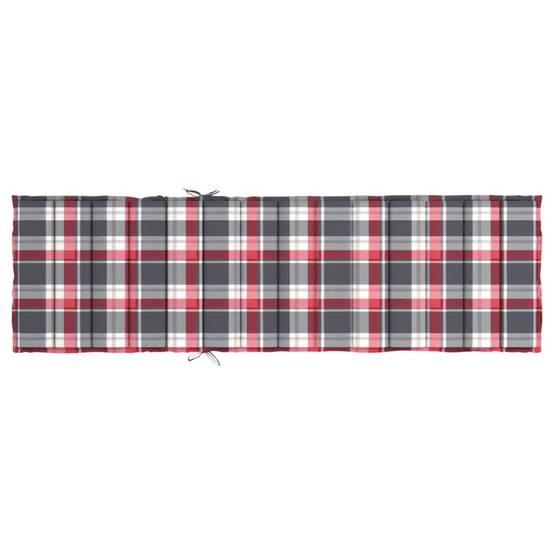 Coussin Bain de soleil | Coussin de chaise longue à carreaux rouge 200x70x3 cm Maison Chic - Image 5