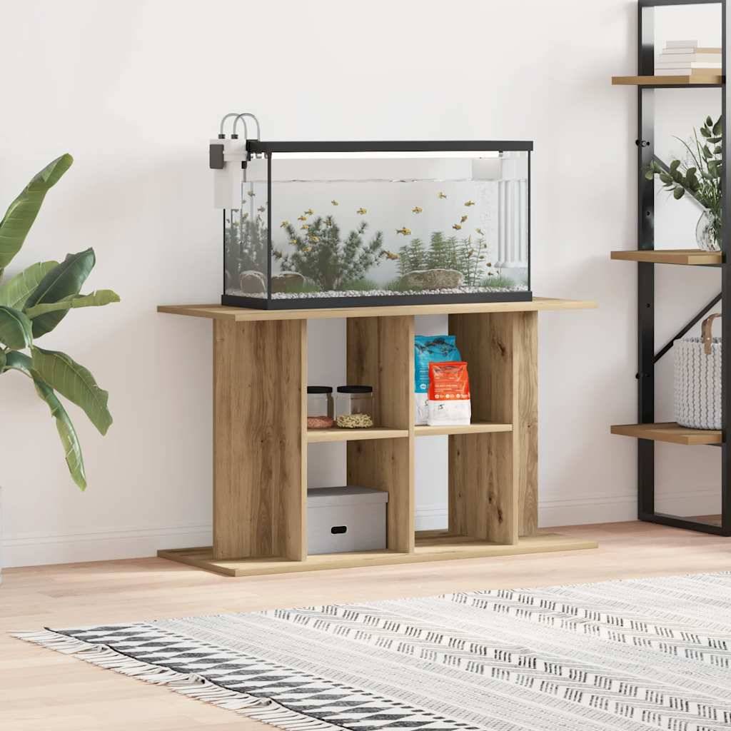 Meuble pour Aquarium 100cm Bois d'Ingénierie avec Rangement Chêne Artisanal - ComfortXL Outdoor Living - Image 1