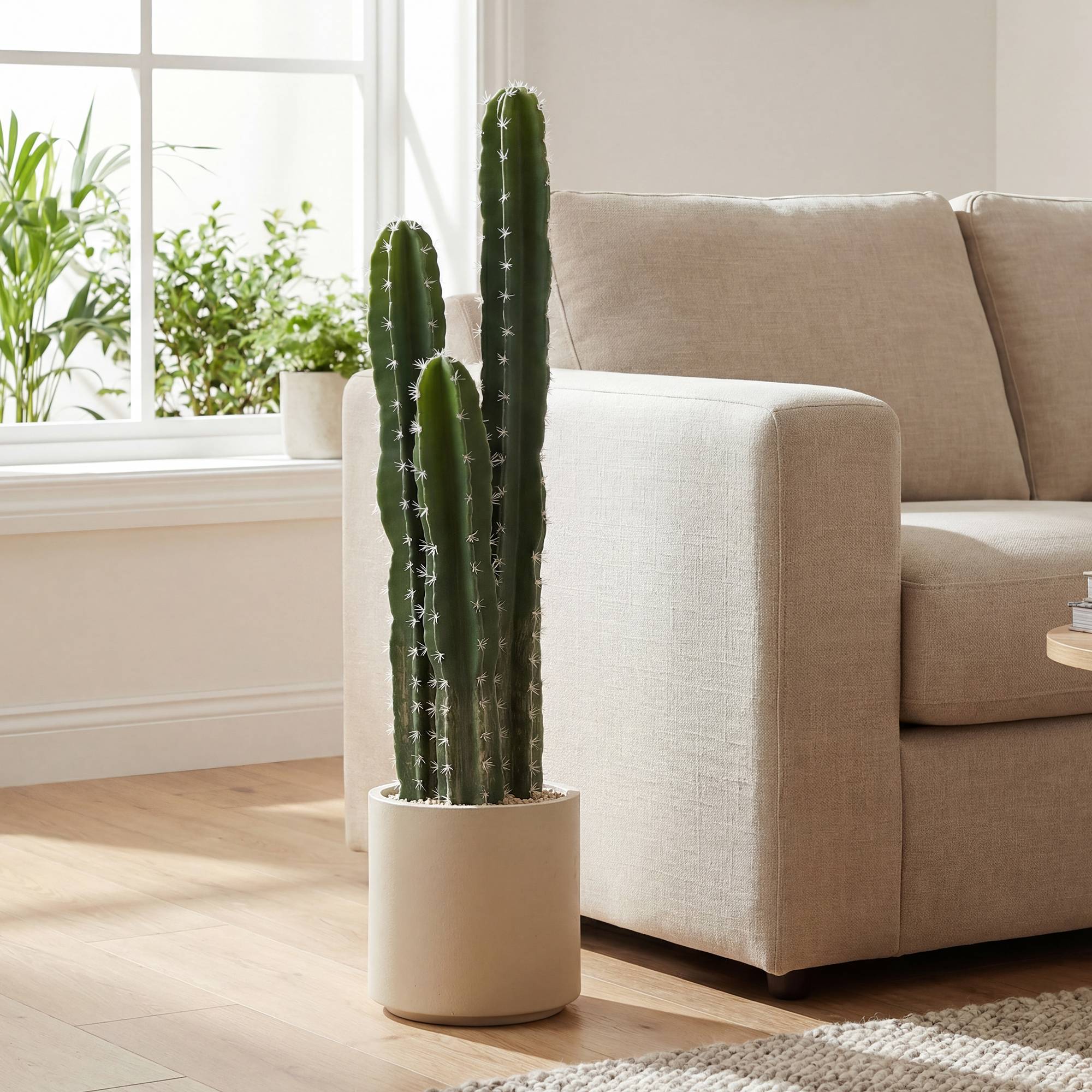 Sans Marque - Cactus artificiel 95cm en pot, réaliste pour maison, bureau, vert - Image 3