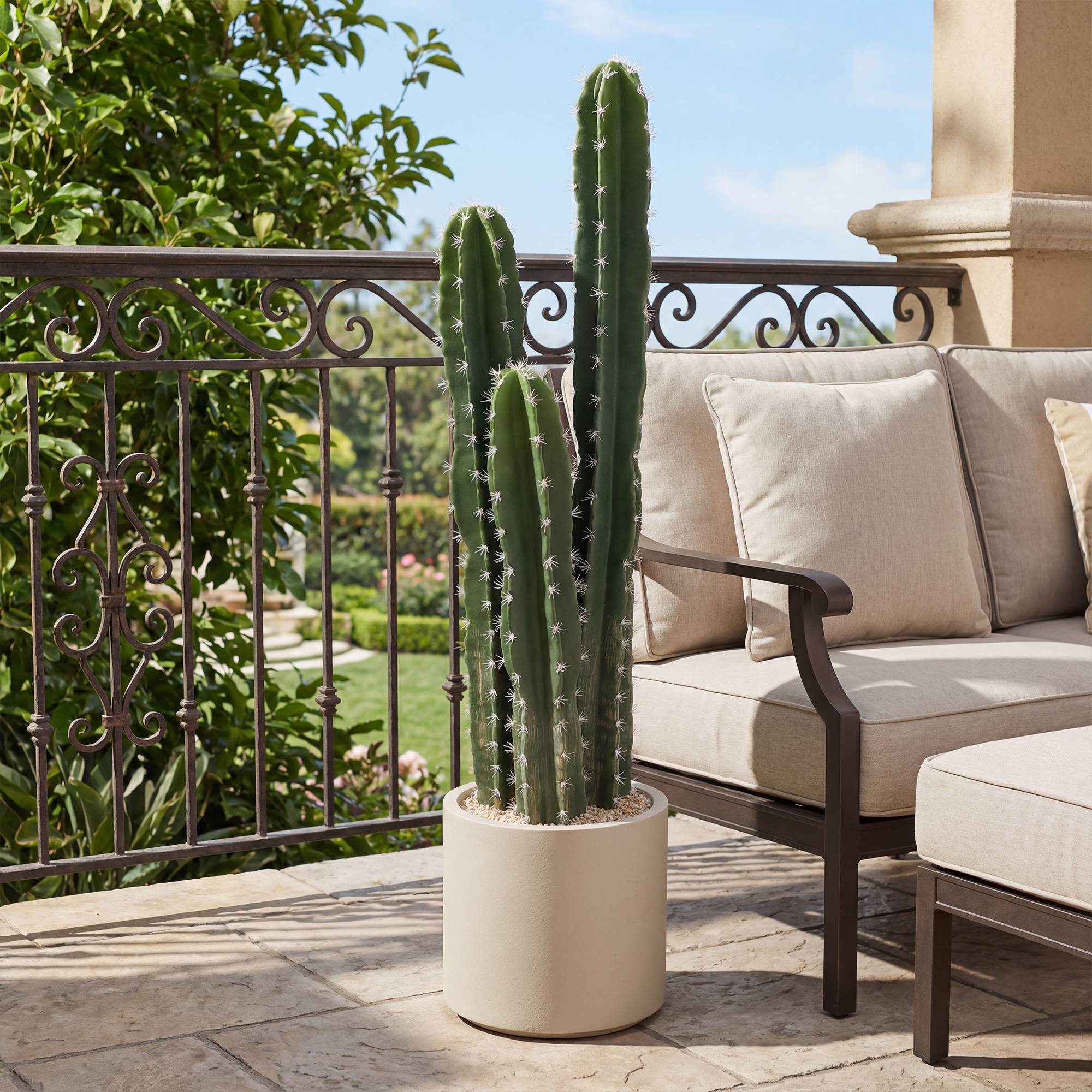 Sans Marque - Cactus artificiel 95cm en pot, réaliste pour maison, bureau, vert - Image 10