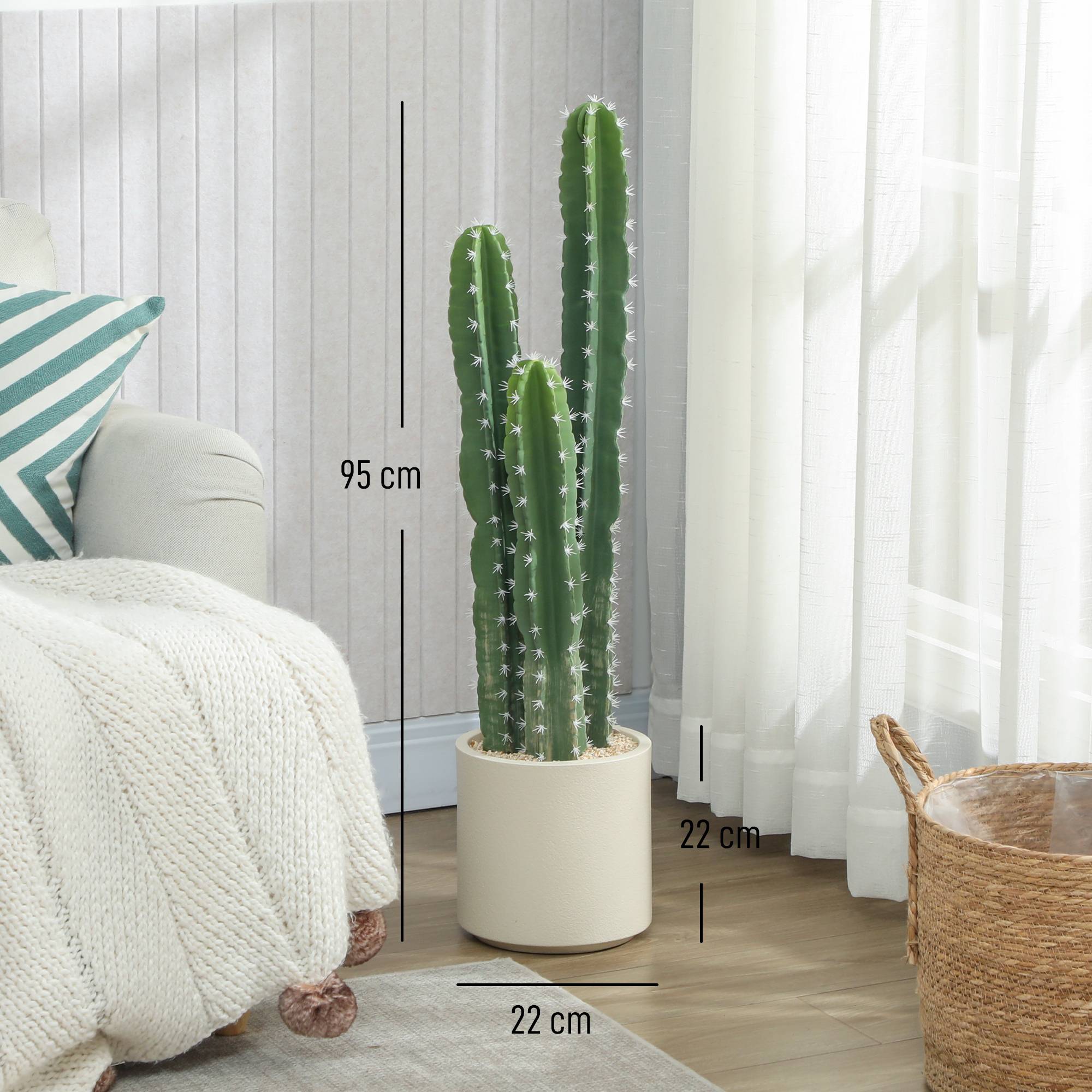 Sans Marque - Cactus artificiel 95cm en pot, réaliste pour maison, bureau, vert - Image 5