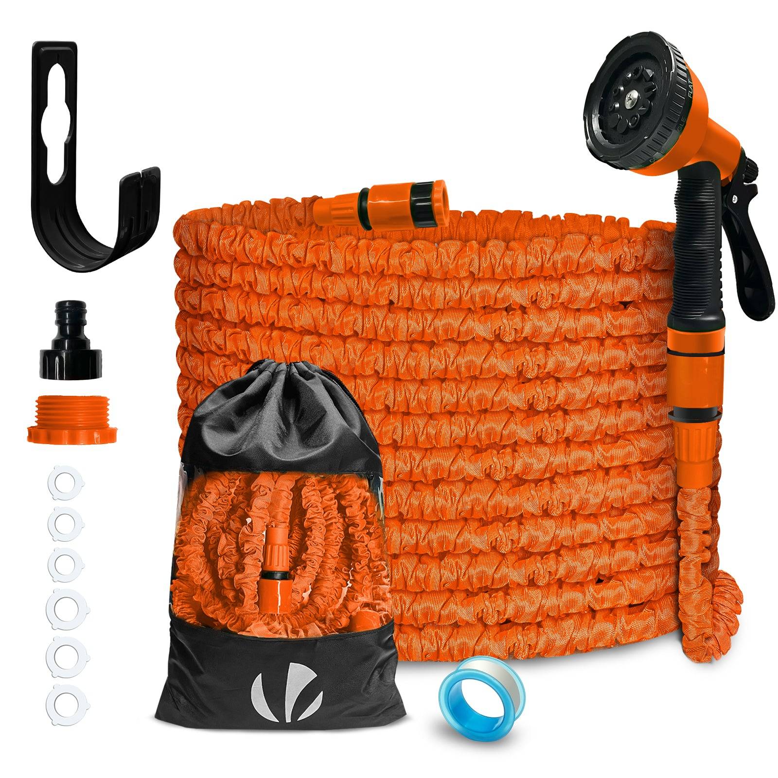 Tuyau d’Arrosage Extensible 15m avec Accessoires orange - Image 1
