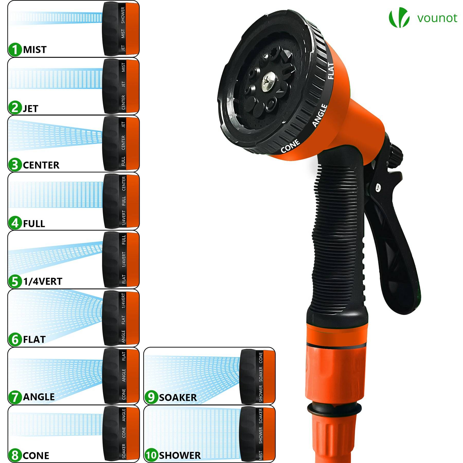 Tuyau d’Arrosage Extensible 15m avec Accessoires orange - Image 3