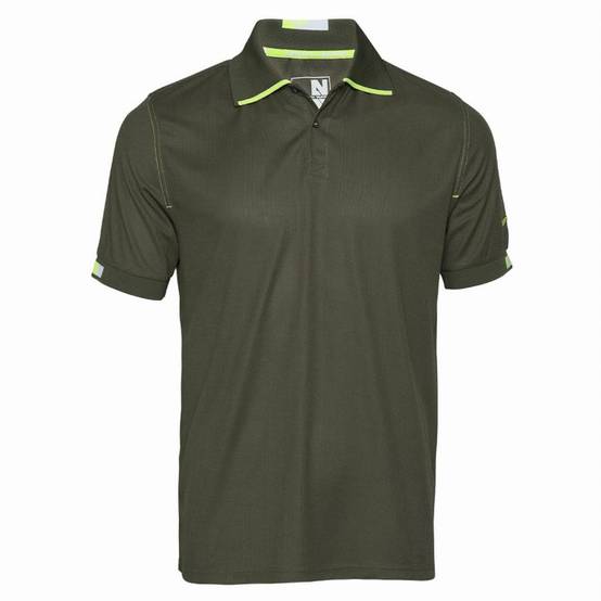 Polo - NORTH WAYS - Beven kaki/jaune fluo T.L 1404 kaki L - Image 1