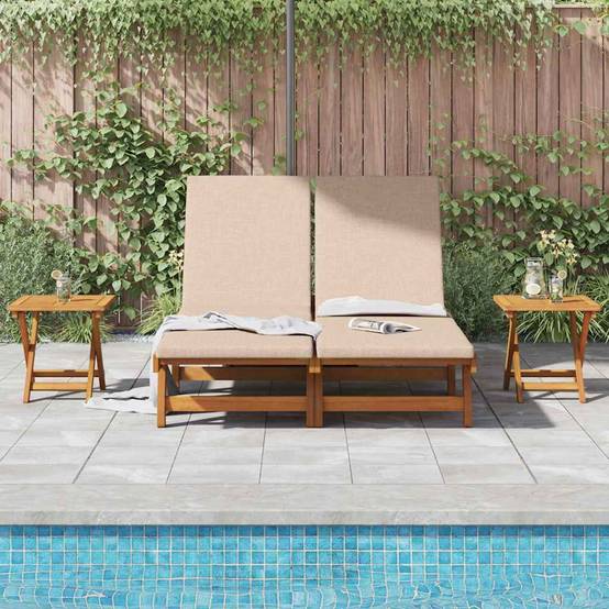 PANGIVO - Transat Bois d'Acacia Massif Beige 199 x 63 x 85 cm - PANGIVO - Image 3