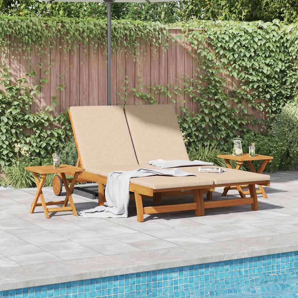 PANGIVO - Transat Bois d'Acacia Massif Beige 199 x 63 x 85 cm - PANGIVO - Image 1