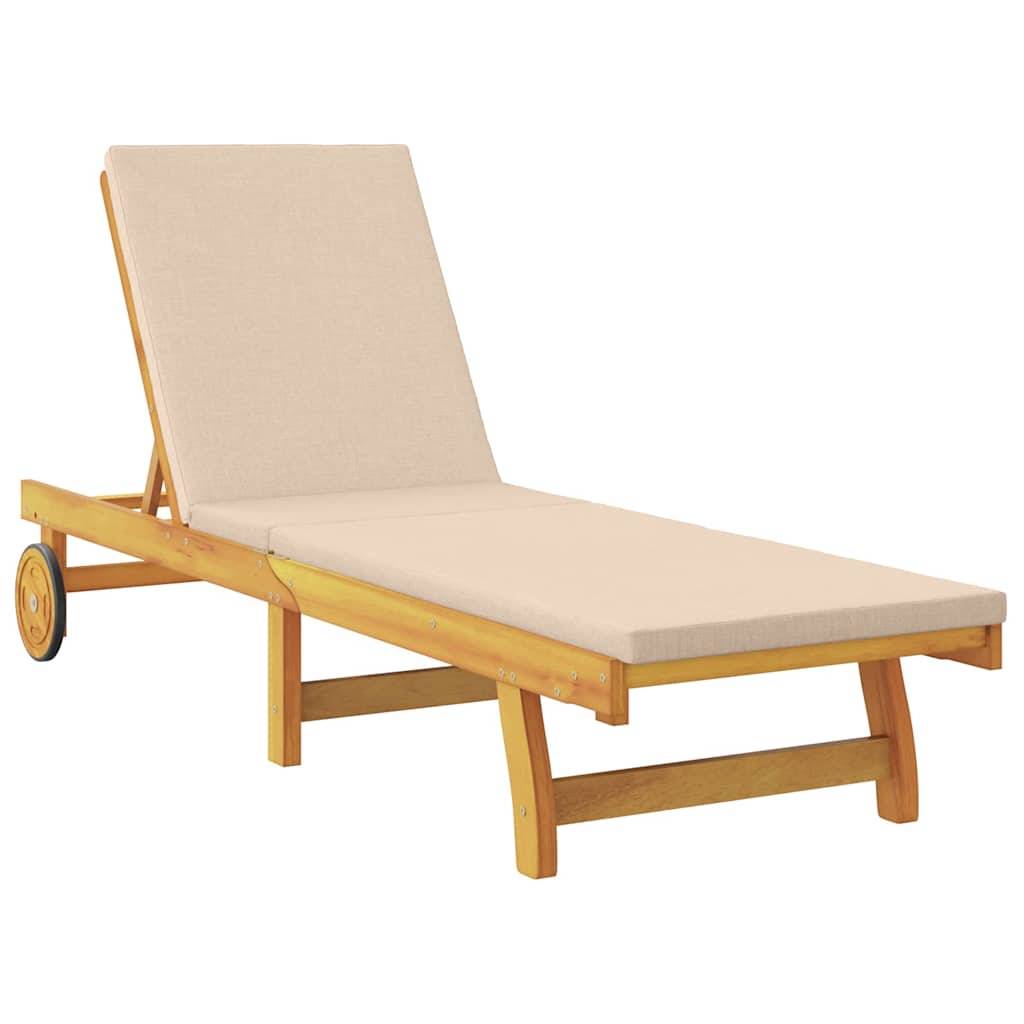 PANGIVO - Transat Bois d'Acacia Massif Beige 199 x 63 x 85 cm - PANGIVO - Image 4