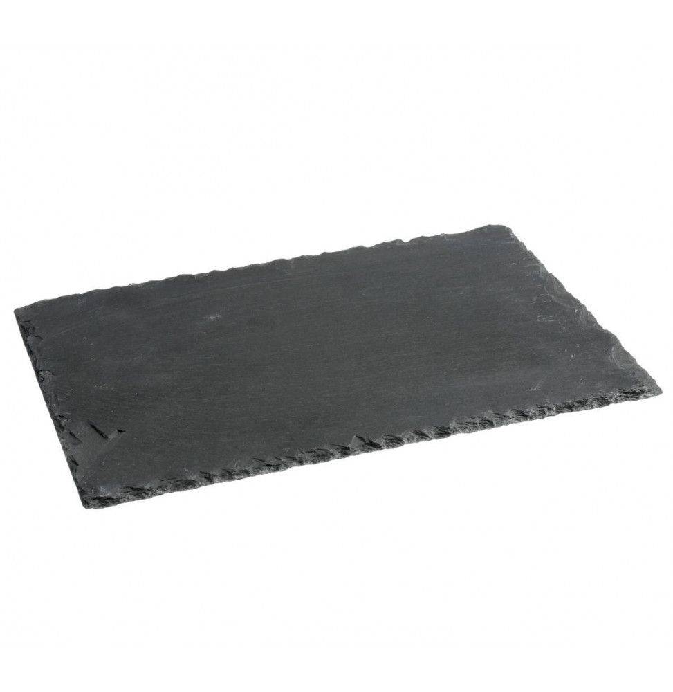 Lot de 6 assiettes en ardoise - L 30 x l 20 cm - Noir - Image 2