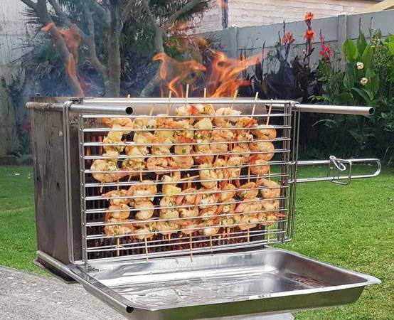 Barbecue à charbon de bois, à cuisson verticale, nomade, inox, BBQ T2 - Image 4