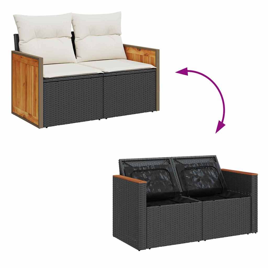ComfortXL - Canapé Extérieur Géant 18 Pcs Noir Crème Polyrotin Pour Events et Acacia avec Coussins Déhoussables – ComfortXL Outdoor Living - Image 6