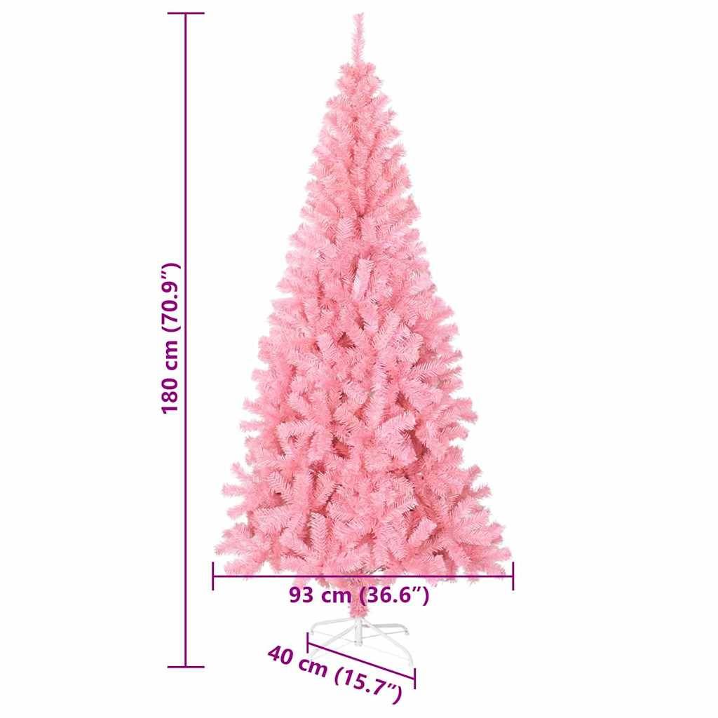 Vidaxl - Sapin de Noël Rose 180 cm PVC vidaXL 3396425 - Image 3