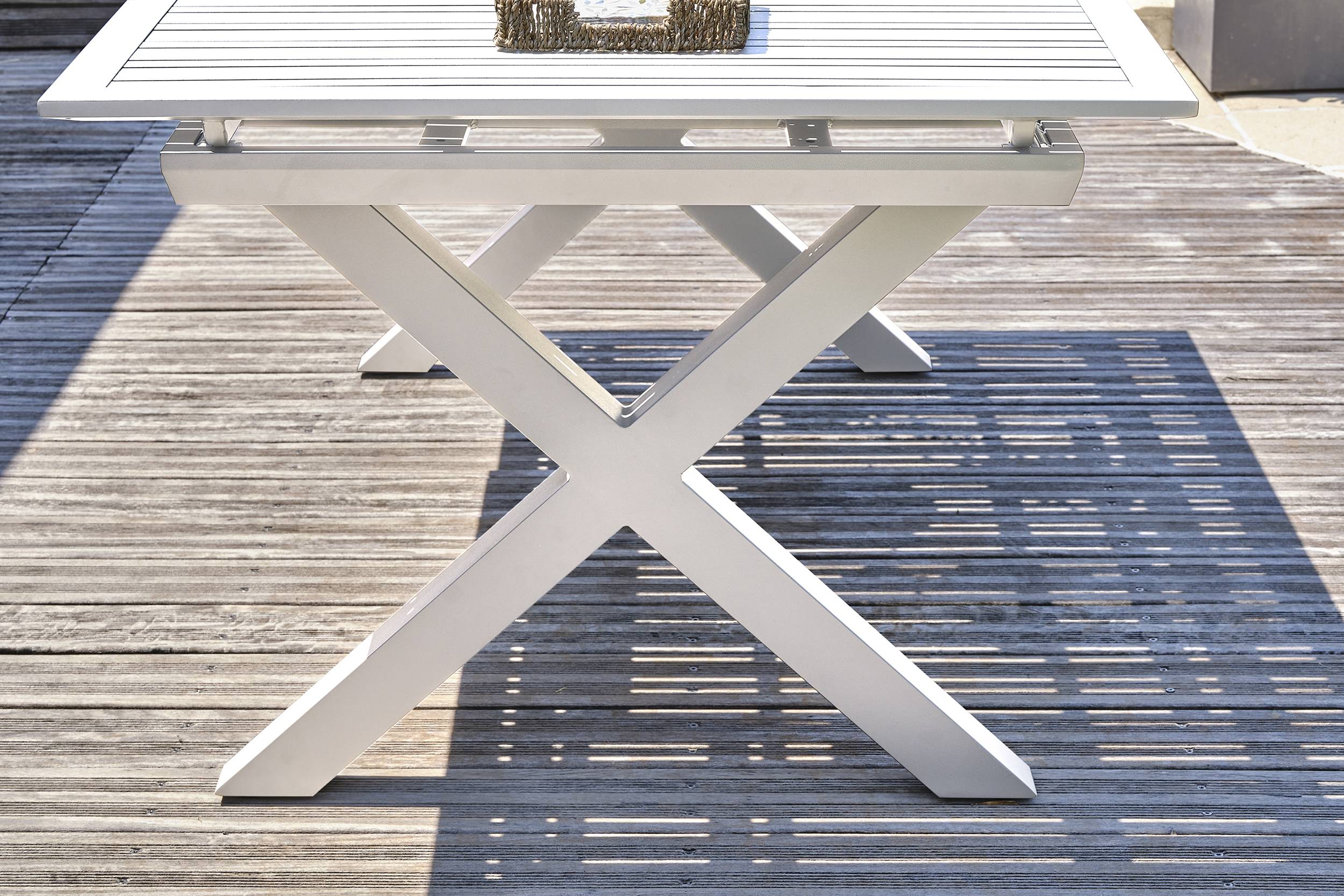 Dcb Garden - Table de jardin en aluminium - Blanc - FLORIDE - Image 3