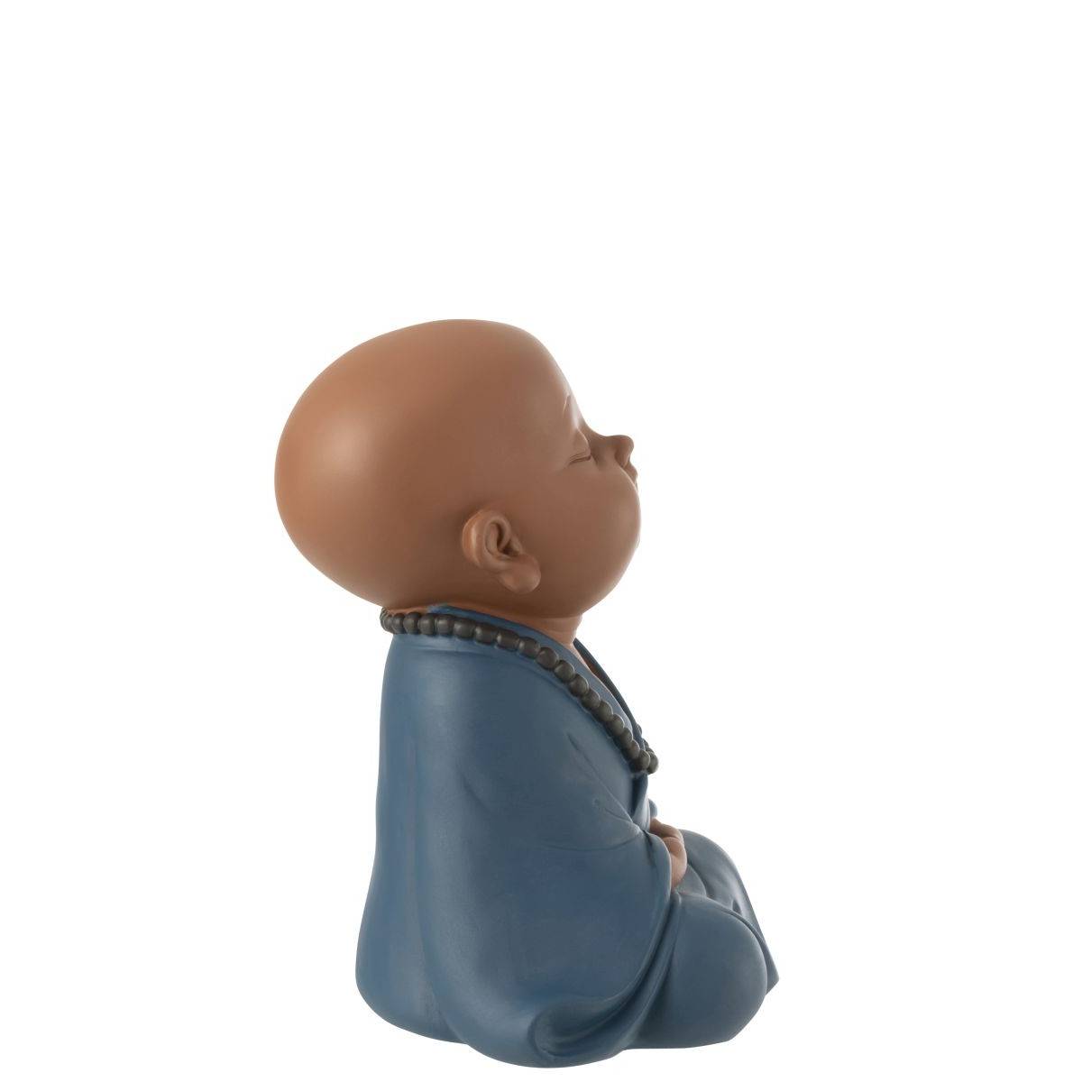 J-Line - Statuette Moine Zen "Grady" 23cm Bleu - Image 2