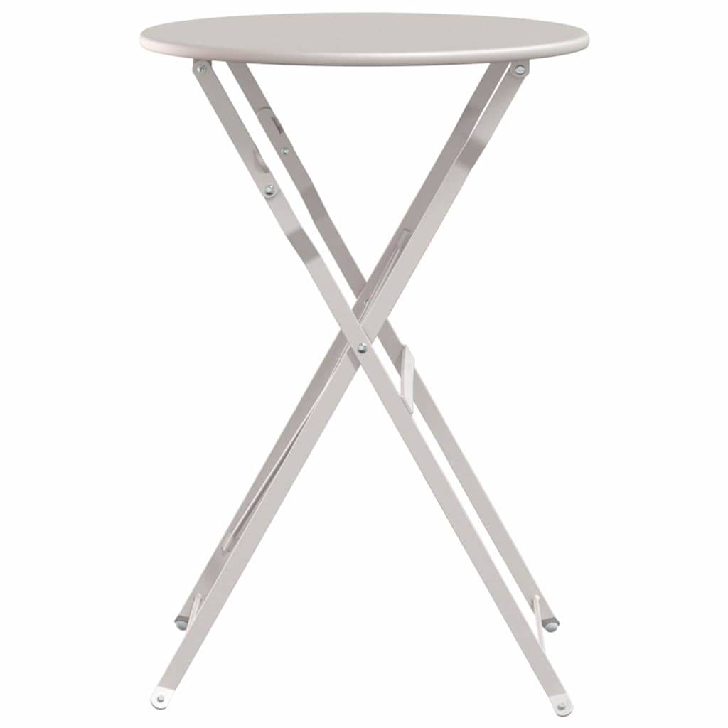 ComfortXL - Table de Bistrot Ronde Pliante Ø50cm Beige, Petite Table d'Extérieur en Acier, Parfaite pour 2 Personnes – ComfortXL Outdoor Living - Image 5