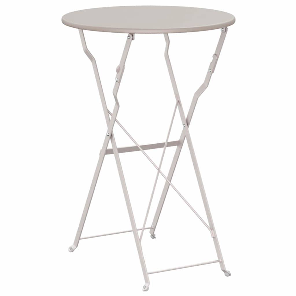 ComfortXL - Table de Bistrot Ronde Pliante Ø50cm Beige, Petite Table d'Extérieur en Acier, Parfaite pour 2 Personnes – ComfortXL Outdoor Living - Image 6